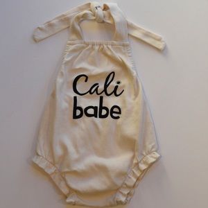 EverlyB Cream Bubble Halter Romper